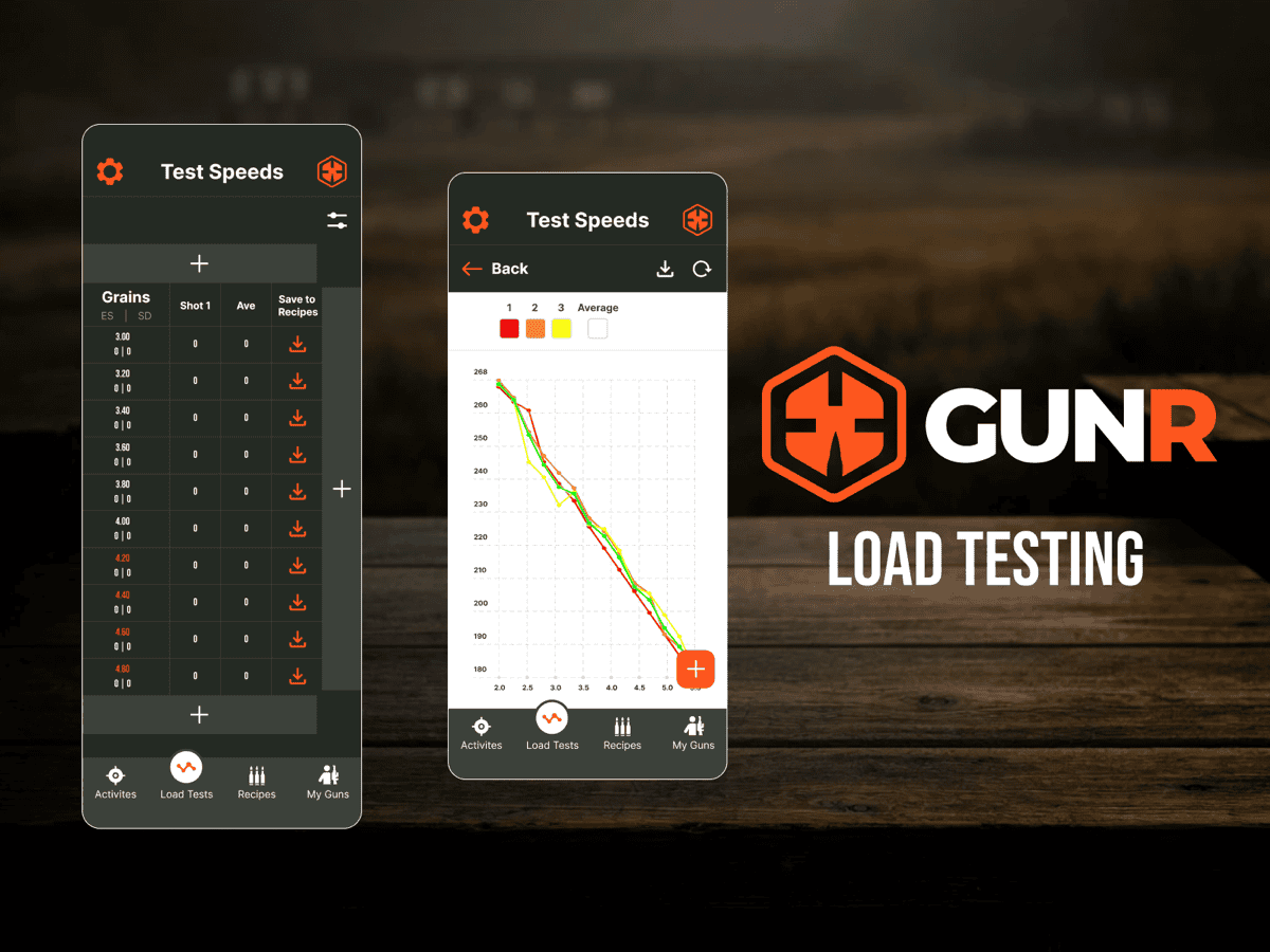 GUNR load testing with velocity data table and graph